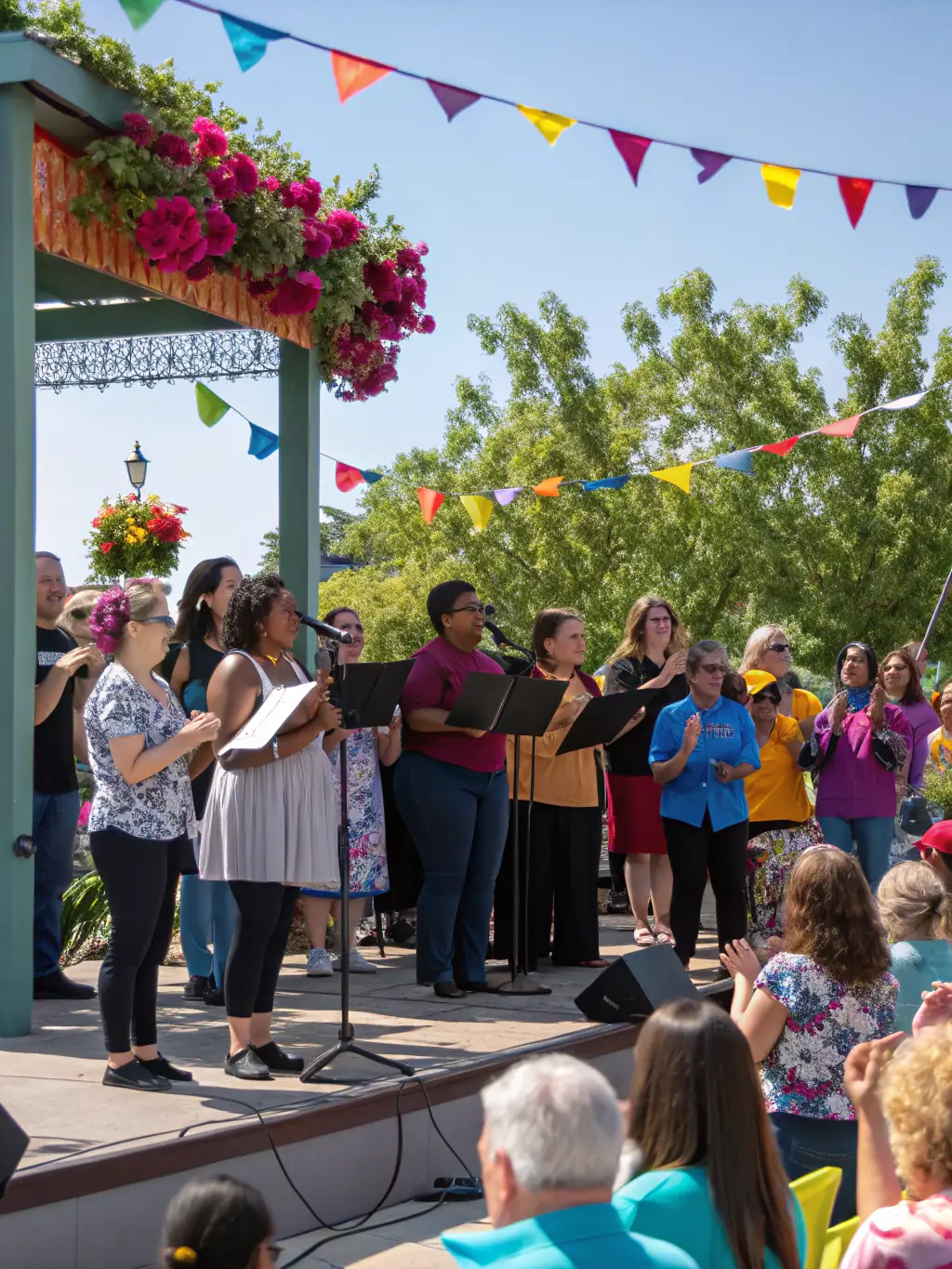 A photo of a community music event organized by ALL STARS PRODUCTION, showcasing diverse local artists and cultural engagement.